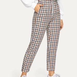Plaid Tapered Pants